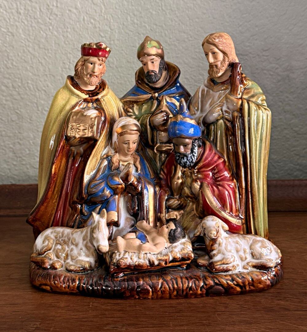 Ceramic Nativity Scene Single Figurine 7in Multicolor Mary Jesus Wise Men